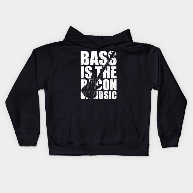 BASS IS THE BACON OF MUSIC funny bassist gift Kids Hoodie by star trek fanart and more